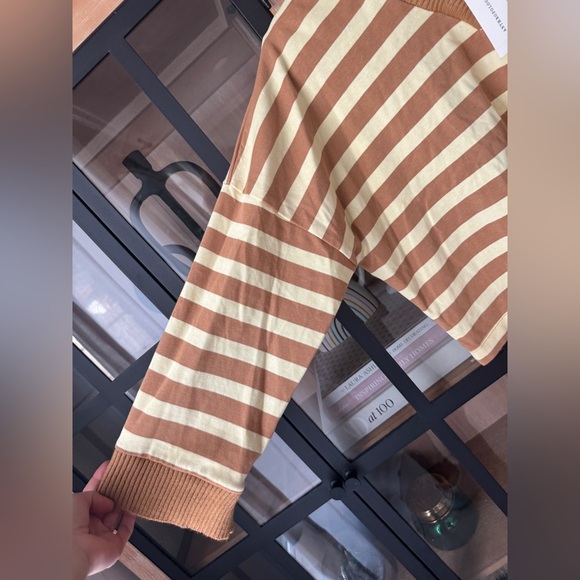 Anthropologie Maeve Cotton Boxy Oversized V-Neck Top sweater ribbed pullover - Picture 9 of 12